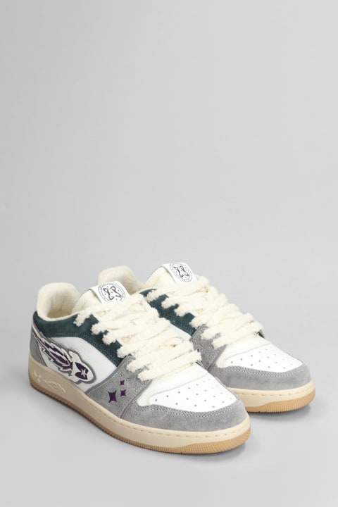 Enterprise Japan for Men Enterprise Japan Egg Rocket Sneakers In Grey Suede And Leather