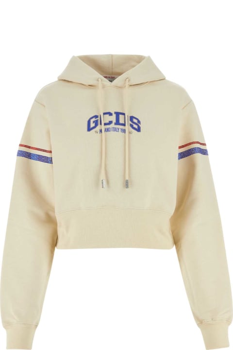 GCDS Fleeces & Tracksuits for Women GCDS Cream Cotton Sweatshirt