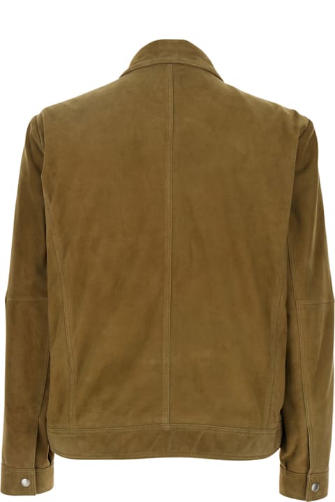 Homeware ARMA Brown Jacket With Classic Collar And Zip Closure In Suede Man