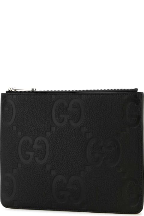 Gucci Black Leather Medium Clutch