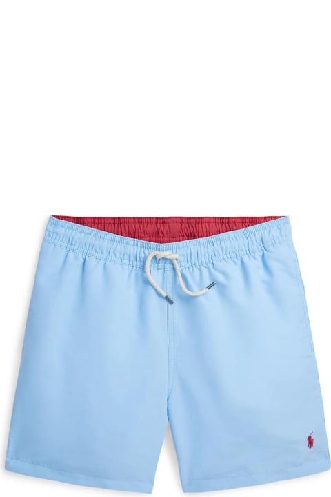 Fashion for Boys Ralph Lauren Light Blue Swimwear With Red Pony