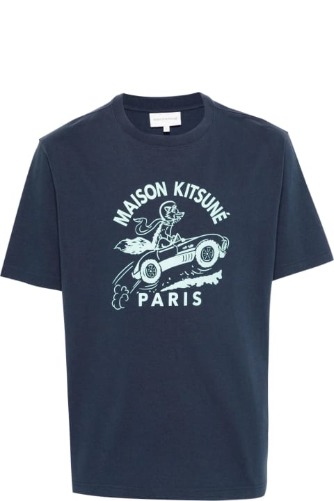 Topwear for Men Maison Kitsuné Maison Kitsune' T-shirts And Polos Blue