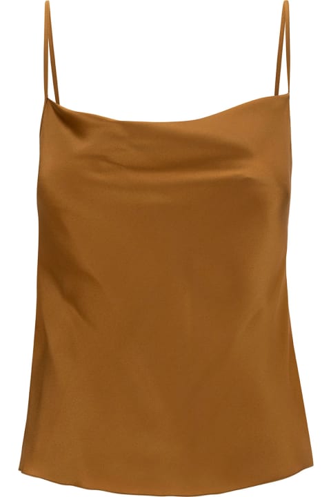 Underwear & Nightwear for Women Alberta Ferretti Beige Top With Draped Neckline In Silk Blend Woman