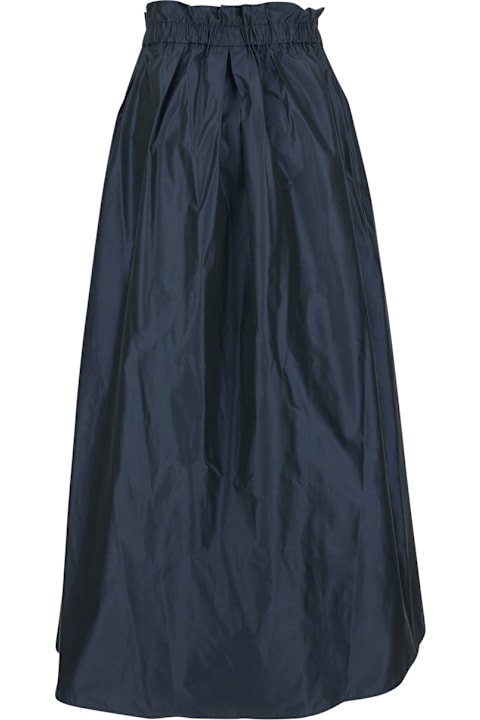Homeware Herno Blue Skirt With Logo Plaque On The Side And Elastic Waist In Tech Fabric Woman