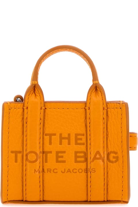 Marc Jacobs Totes for Women Marc Jacobs Orange Leather Nano Tote Bag Charm
