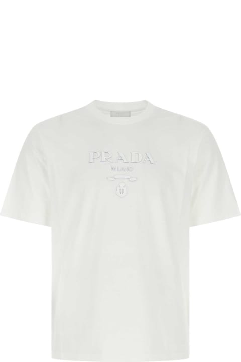 Clothing Sale for Men Prada White Cotton T-shirt
