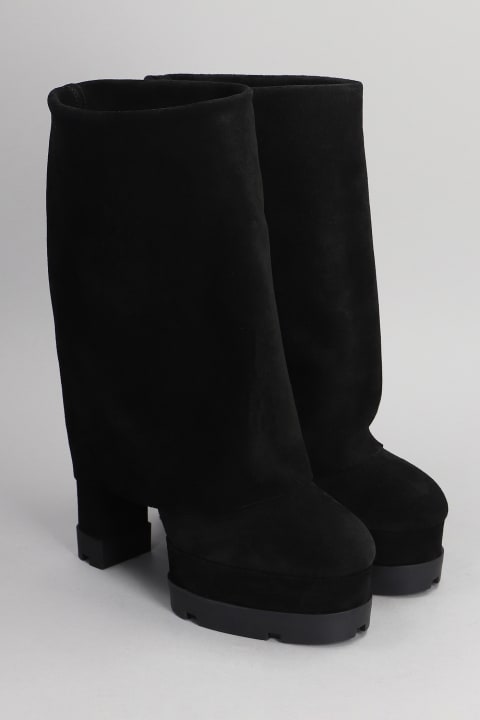 Homeware Casadei Nancy High Heels Boots In Black Suede