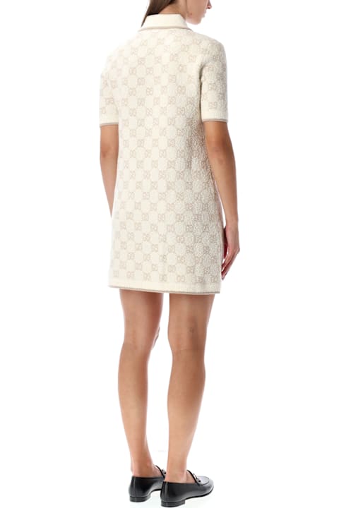 Homeware Gucci Gucci Bouclé Wool Ans Cashmere Polo Dress With Gg