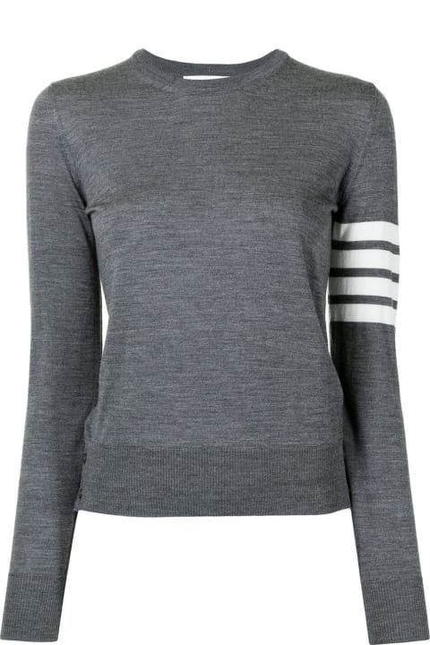 Sweaters for Women Thom Browne Relaxed Fit Pullover With 4 Bar In Fine Merino Wool