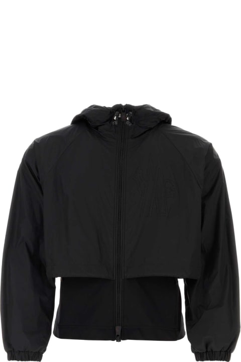 Moncler Sweaters for Women Moncler Black Stretch Nylon Jacket
