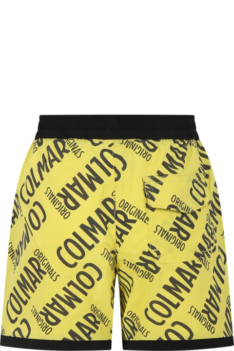 ボーイズ 水着 Colmar Yellow Swim Boxer For Boy With Logo
