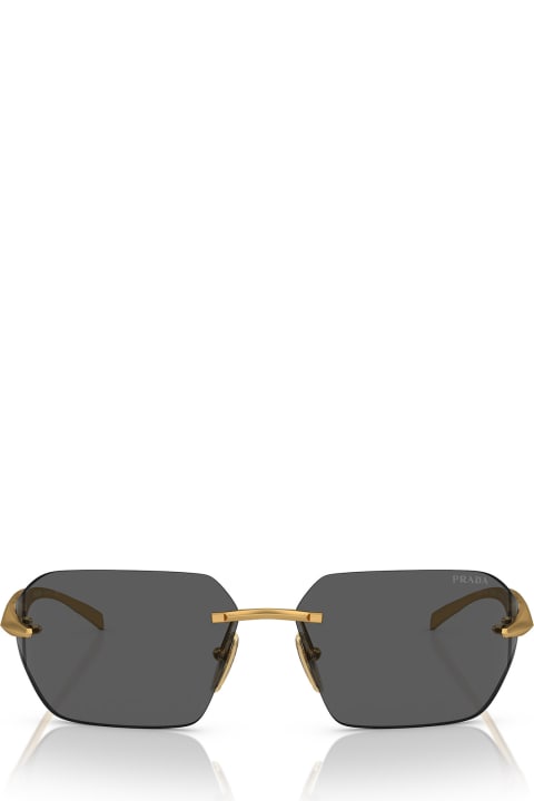 Accessories for Men Prada Eyewear Pr A55s Satin Yellow Gold Sunglasses
