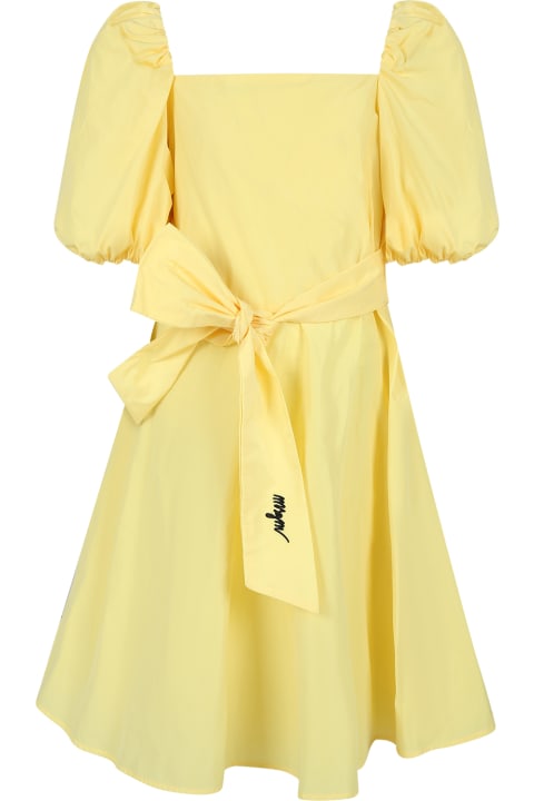 Fashion for Kids MSGM Yellow Dress For Girl With Logo