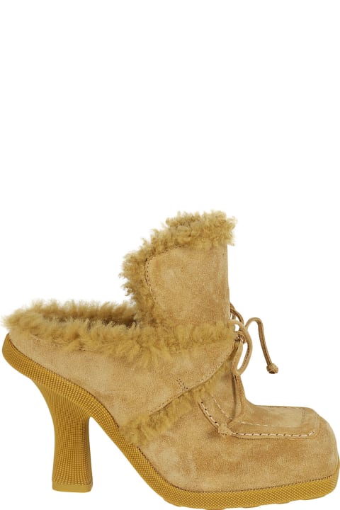 Burberry Sale for Women Burberry Fur Detail Lace-up Mules