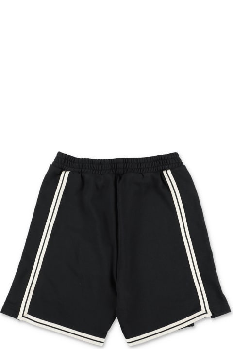 Bottoms for Boys Palm Angels Palm Angels Shorts Nero In Felpa Di Cotone Bambino