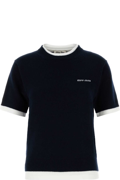 Miu Miu for Kids Miu Miu Midnight Blue Cashmere Sweater