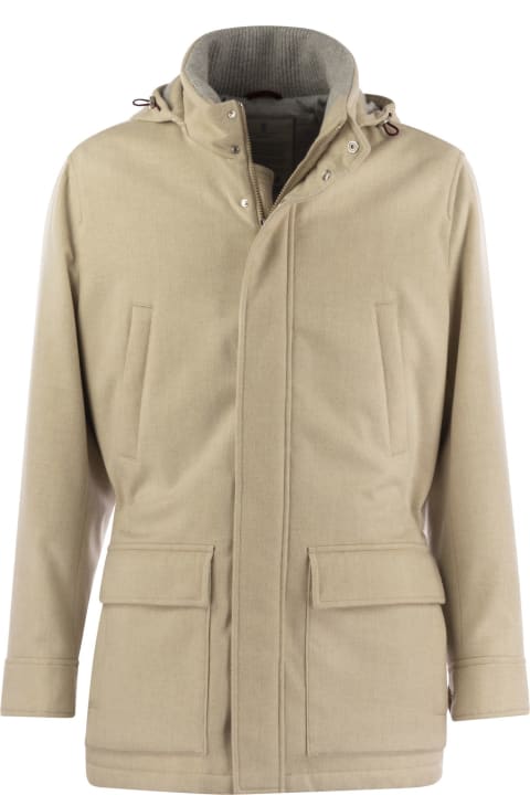 Coats & Jackets for Men Brunello Cucinelli Suede Hooded Outerwear