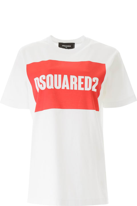 Fashion for Women Dsquared2 Box Logo Print T-shirt Dsquared2