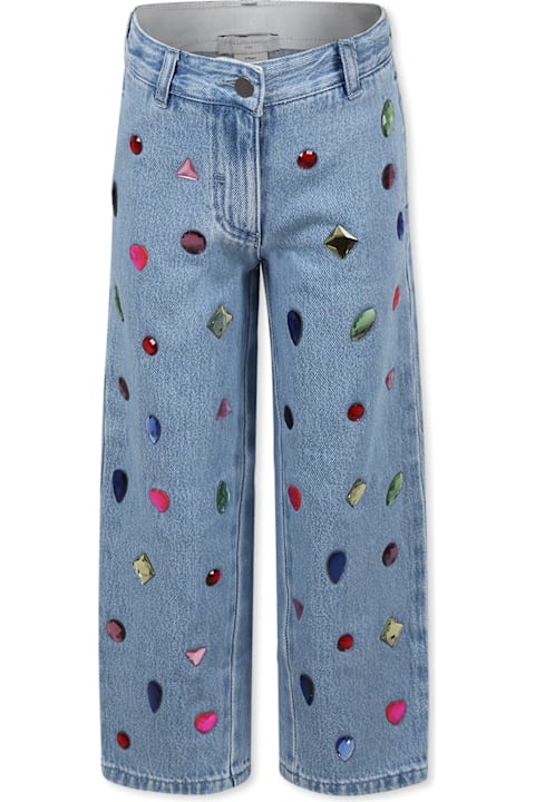 Homeware Stella McCartney Kids Light Blue Jeans For Girl With Gems