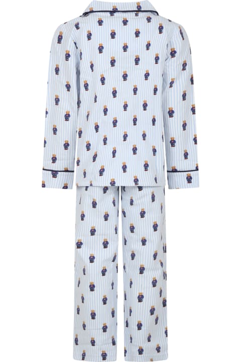 Homeware Ralph Lauren Pyjama Bleu Ciel Pour Garçon Avec Ours