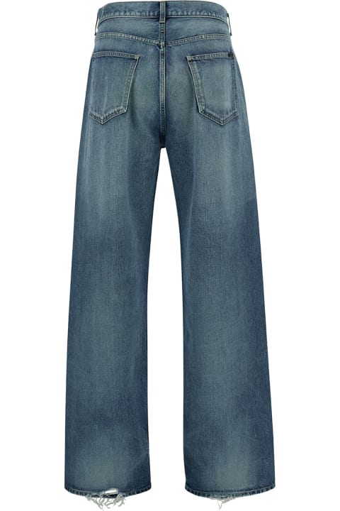Saint Laurent Menのセール Saint Laurent Baggy Five-pocket Jeans In Cotton Denim