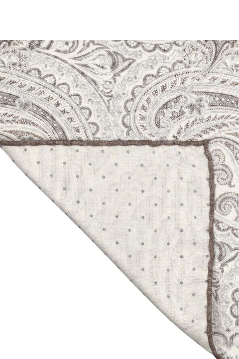 Brunello Cucinelli Scarves for Men Brunello Cucinelli Motif-printed Finished Edge Pocket Square