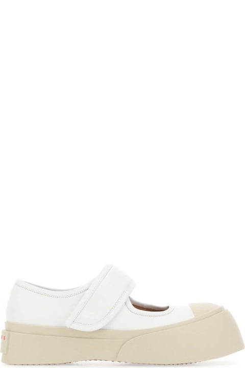 Marni for Women Marni White Leather Mary Jane Sneakers