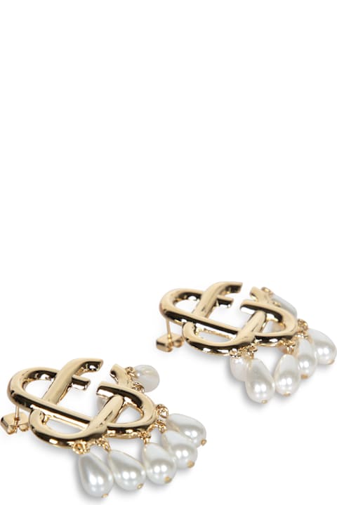 Casablanca Jewelry for Women Casablanca Pearl And Gold Logo Earrings