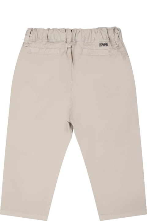 Emporio Armani for Kids Emporio Armani Ivory Trousers For Baby Boy With Logo