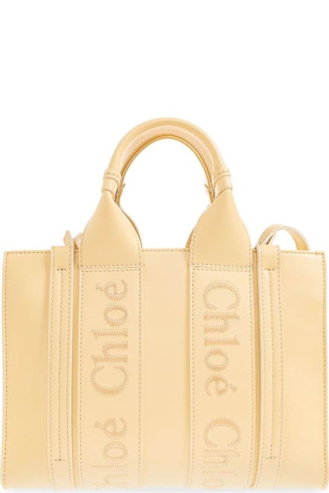 Bags for Women Chloé Woody Logo Embroidered Small Tote Bag
