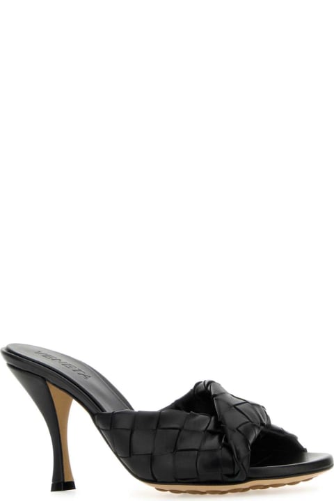 Bottega Veneta Sandals for Women Bottega Veneta Black Leather Blink Mules