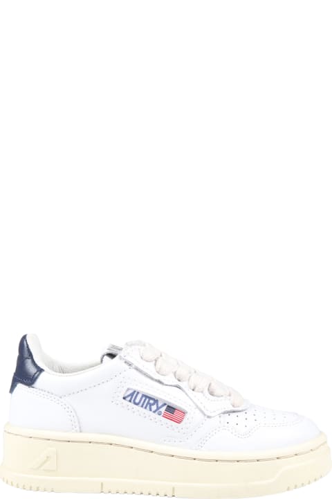 ボーイズ Autryのシューズ Autry White Sneakers For Kids With Blue Logo