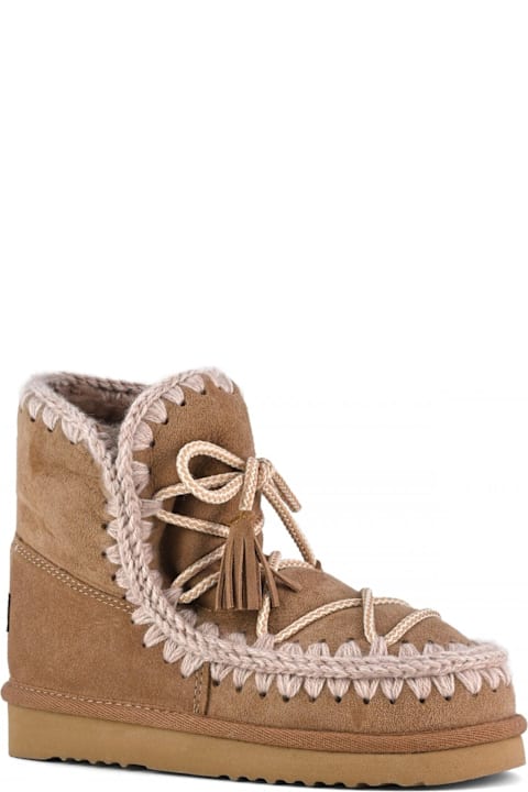 Mou Shoes for Women Mou Pink Brown Eskimo 18 Scoubidoo Lace