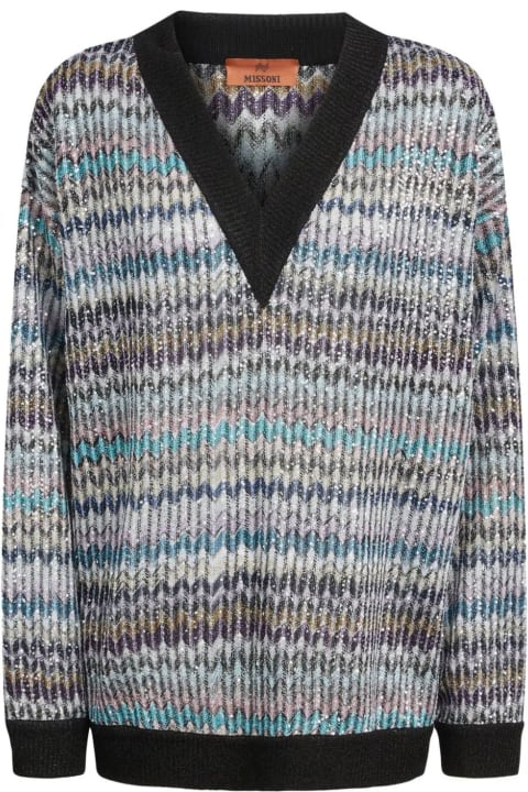 Missoni Sweaters for Women Missoni Multicolor V-neck Sweater