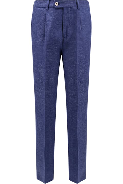 Brunello Cucinelli Pants for Men Brunello Cucinelli Linen, Wool And Silk Trousers With Pinces