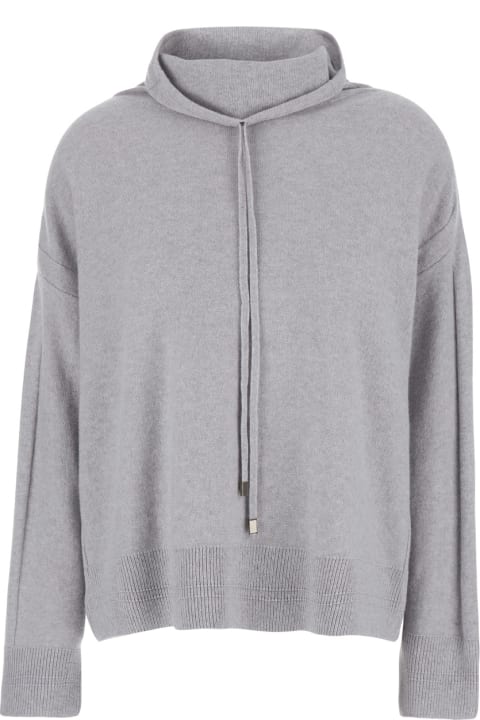 Antonelli Topwear for Women Antonelli 'medusa' Grey Sweater With Drawstring In Wool Blend Woman