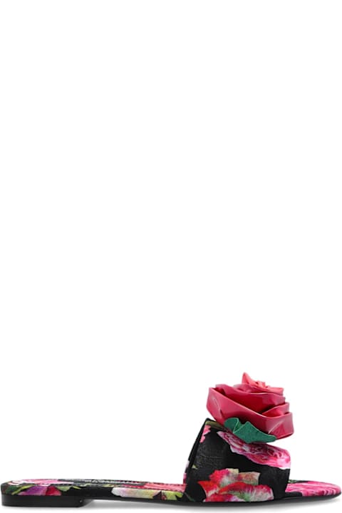 Dolce & Gabbana Shoes for Women Dolce & Gabbana Dolce & Gabbana Floral Motif Slides