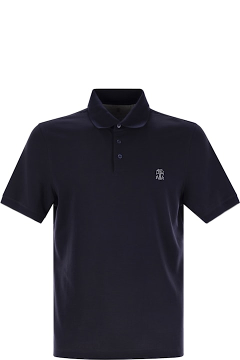 Topwear for Men Brunello Cucinelli Cotton Polo Shirt With Printed Logo