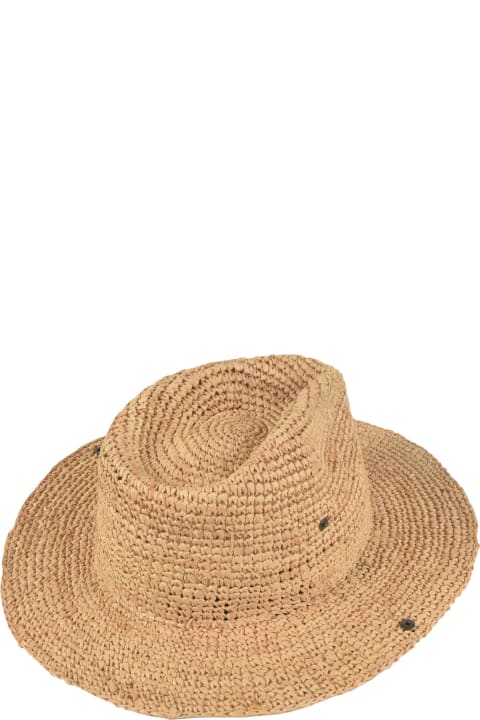 メンズ 帽子 Borsalino Logo Plaque Woven Hat
