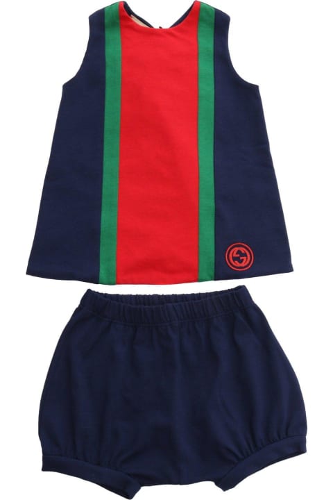 Gucci Bodysuits & Sets for Baby Boys Gucci Web-stripe Crewneck Vest And Shorts Set