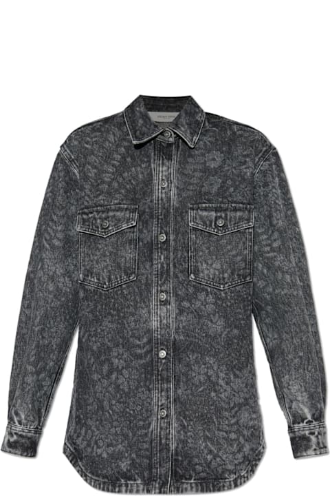 أدوات منزلية Golden Goose Golden Goose Denim Shirt With Floral Motif