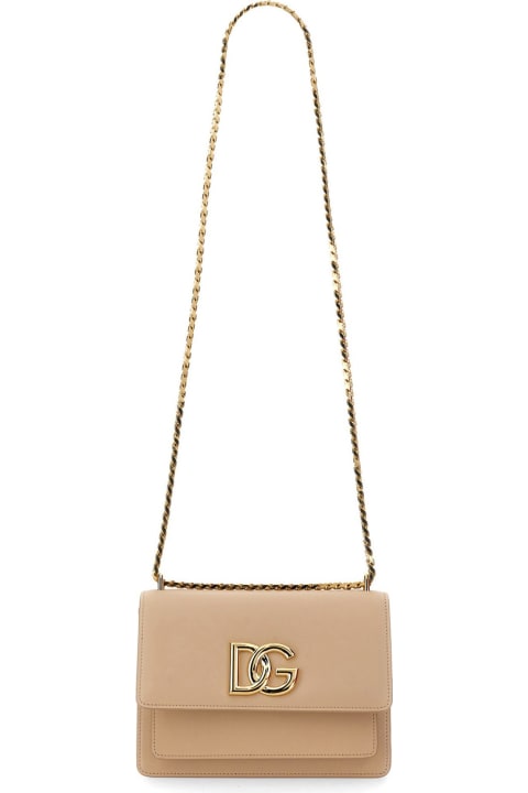 Dolce & Gabbana Sale for Women Dolce & Gabbana Leather Shoulder Bag With Dg Logo