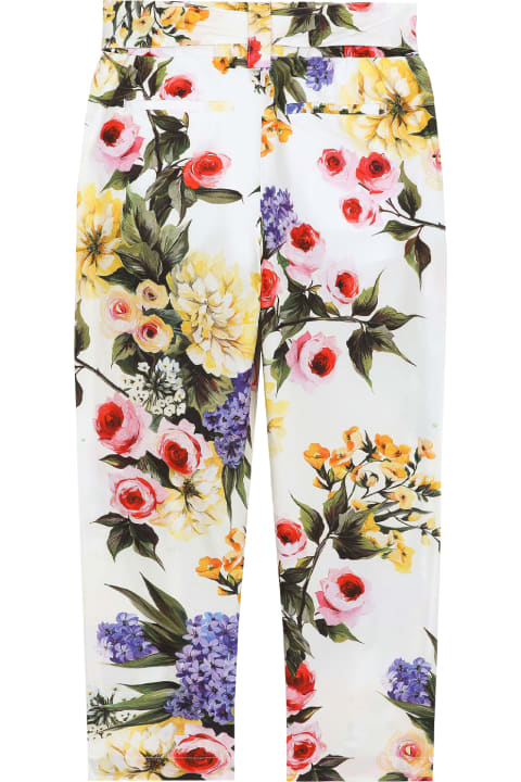 Dolce & Gabbana Bottoms for Women Dolce & Gabbana Garden Print Poplin Pants