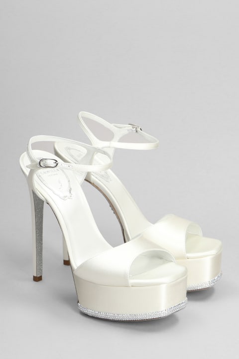 René Caovilla Shoes for Women René Caovilla Anastasia Sandals In White Satin