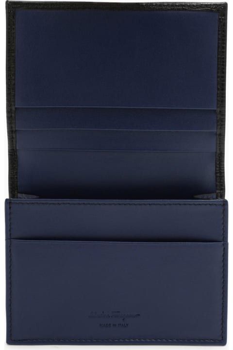 Fashion for Men Ferragamo Gancini Two-tone Black\/blue Billfold Wallet