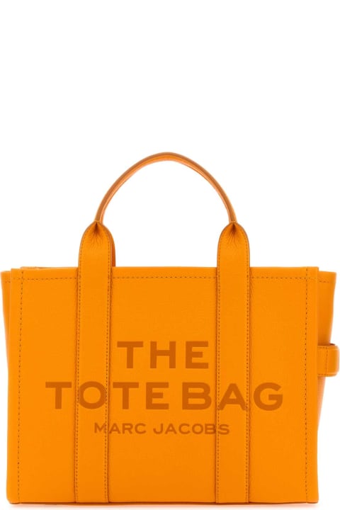 Marc Jacobs Women Marc Jacobs Orange Leather Medium The Tote Bag Handbag