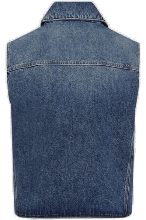 Coats & Jackets for Men Givenchy Logo Embroidered Denim Vest