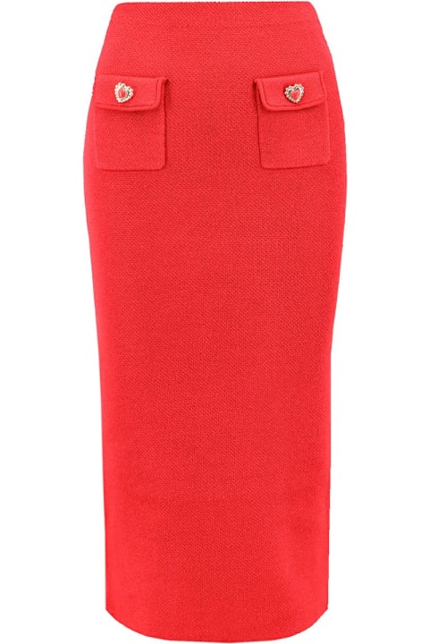 self-portrait Skirts for Women self-portrait Knitted Midi Pencil Skirt