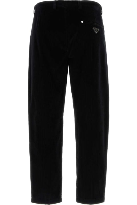 Clothing Sale for Men Prada Black Corduroy Pant