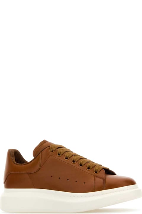 Alexander McQueen Shoes for Men Alexander McQueen Caramel Leather Sneakers With Caramel Leather Heel